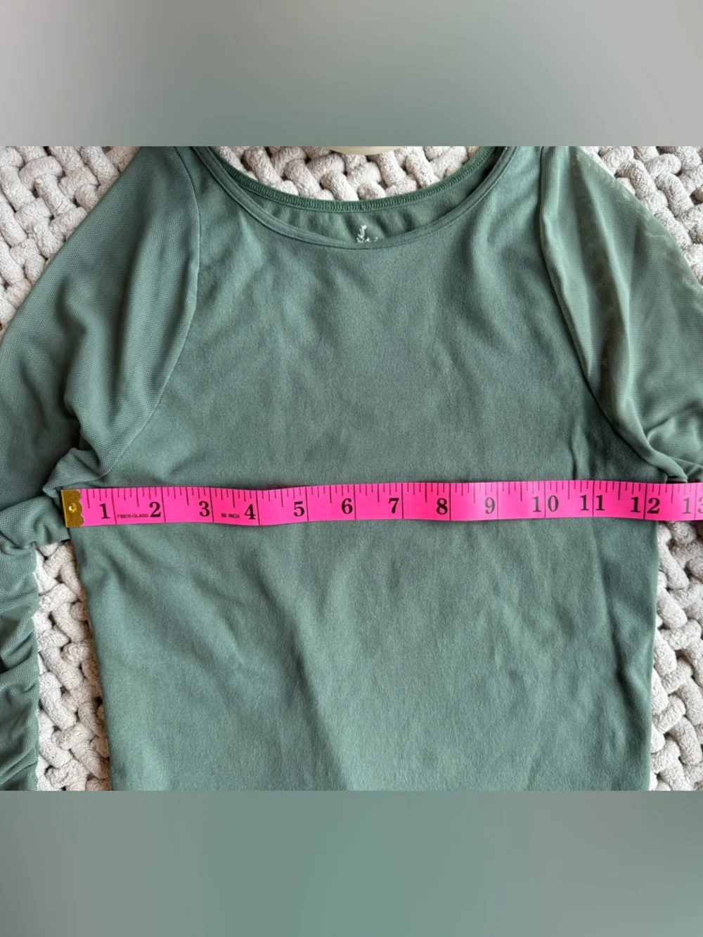 Intimately Free People | Scrunch Sleeve Seamless Mesh Top in Army Green | XS/S